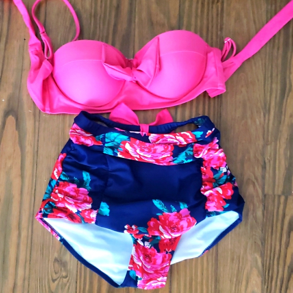 Pink and floral Bikini